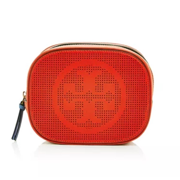 Tory Burch Handbags - NEW Tory Burch Logo Perforated Leather Cosmetics Case